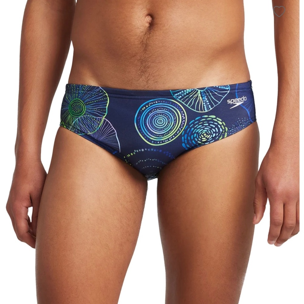NWT Speedo Vibe Mens Swim Brief Size 30 NEW WITH TAGS Land Down Under Blue